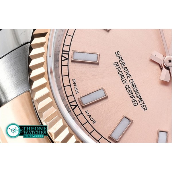 Rolex - DJ 36mm Oyst Flt RG/SS Rose Stick BP A3135 Mod