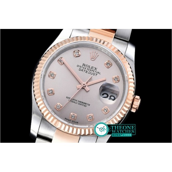 Rolex - DJ 36mm Oyst Flt RG/SS Light Grey Diam BP A3135 Mod