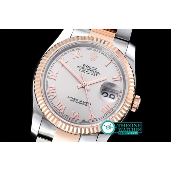 Rolex - DJ 36mm Oyst Flt RG/SS Light Grey Rmn BP A3135 Mod