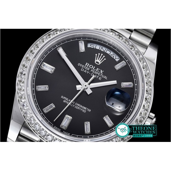 Rolex - DayDate 228206 SS/SS Black Diam BP Swiss 2836