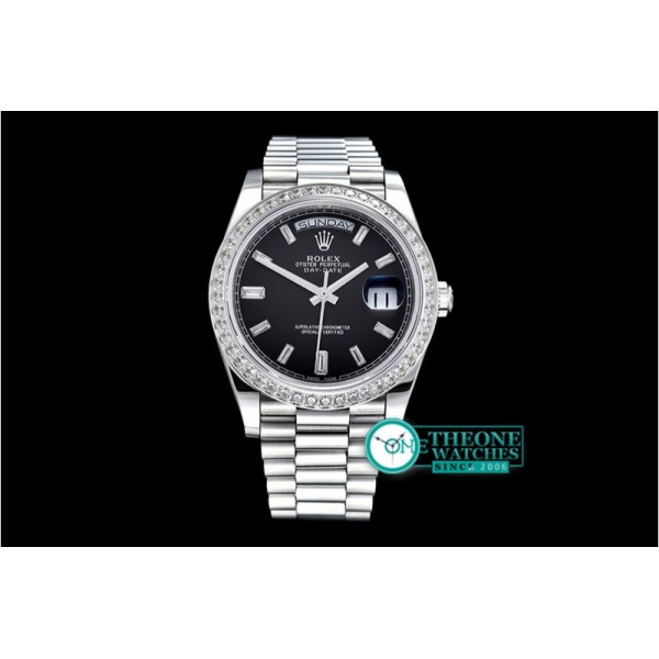 Rolex - DayDate 228206 SS/SS Black Diam BP Swiss 2836