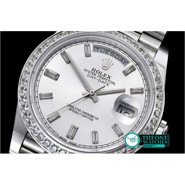 Rolex - DayDate 228206 SS/SS Silv Wht Diam BP Swiss 2836