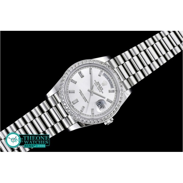 Rolex - DayDate 228206 SS/SS Silv Wht Diam BP Swiss 2836