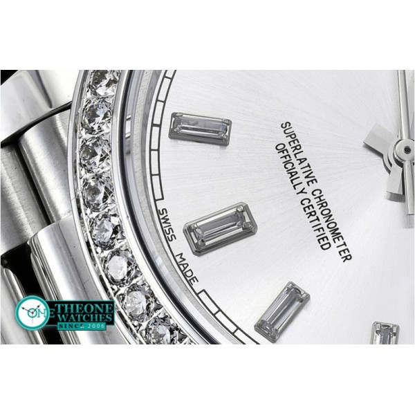 Rolex - DayDate 228206 SS/SS Silv Wht Diam BP Swiss 2836