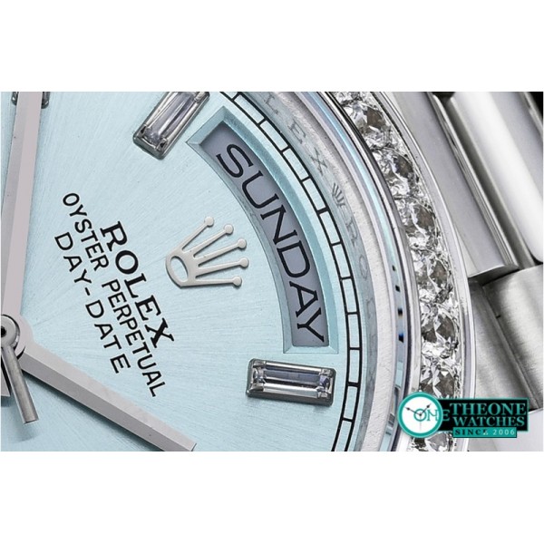 Rolex - DayDate 228206 SS/SS Ice Blue Diam Baug BP A3255 Mod