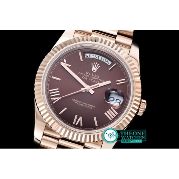 Rolex - DayDate 40mm Flt RG/RG Brown Roman Noob A3255 Mod