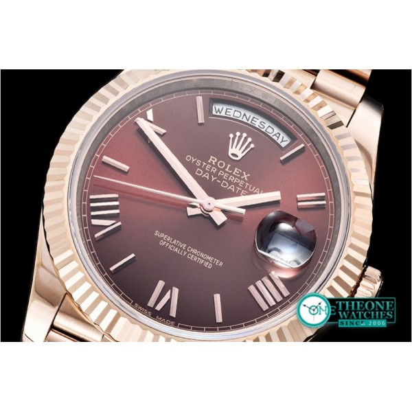 Rolex - DayDate 40mm Flt RG/RG Brown Roman Noob A3255 Mod