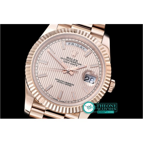 Rolex - DayDate 40mm Flt RG/RG Rose Gold Stick Noob A3255 Mod