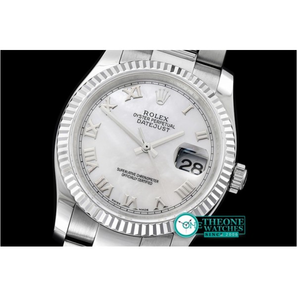 Rolex - DJ 36mm Oyst Flt SS/SS White MOP Roman BP A3135 Mod