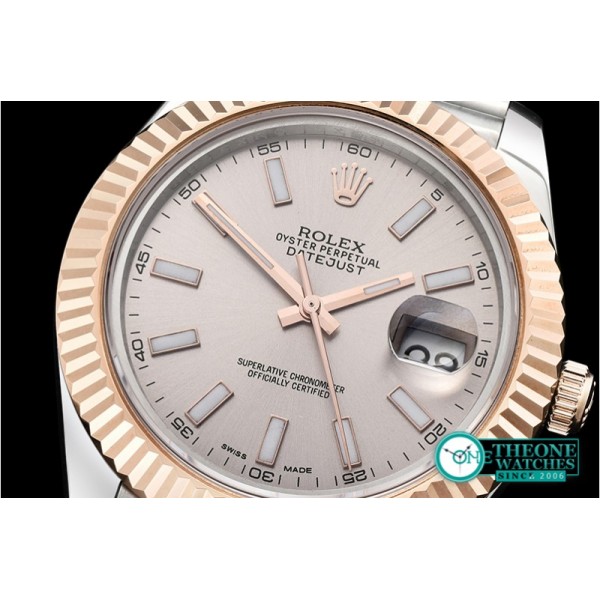 Rolex - DJ2 41mm Jub Flt RG/SS Light Grey Stk BP A3235 Mod