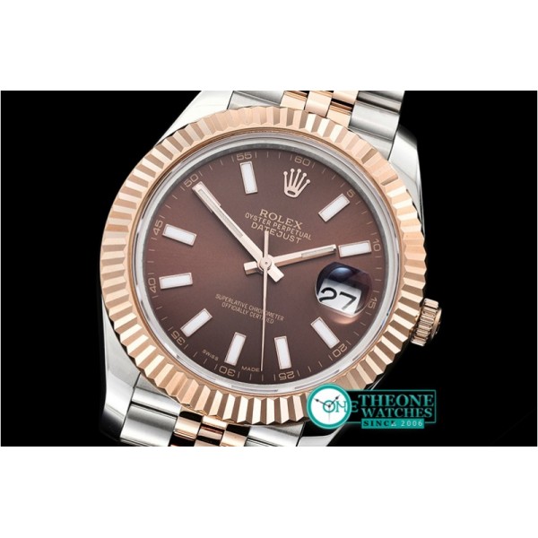 Rolex - DJ2 41mm Jub Flt RG/SS Brown Stk BP A3235 Mod