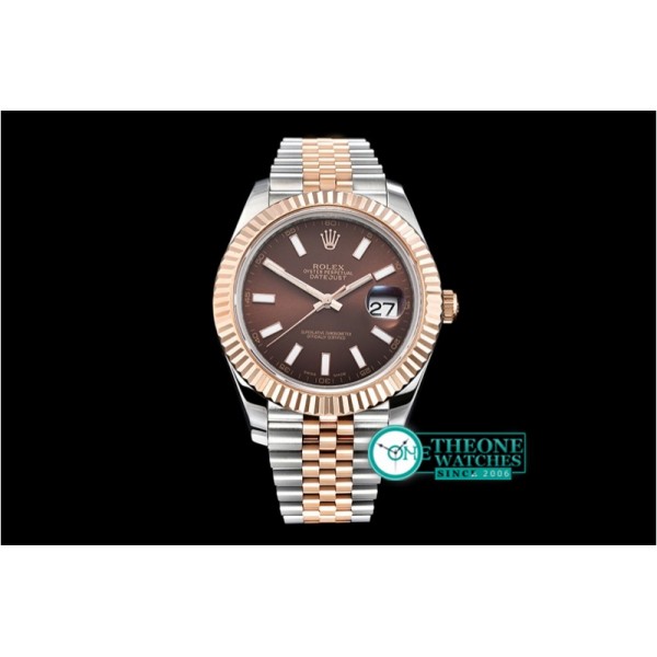 Rolex - DJ2 41mm Jub Flt RG/SS Brown Stk BP A3235 Mod