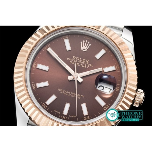 Rolex - DJ2 41mm Jub Flt RG/SS Brown Stk BP A3235 Mod