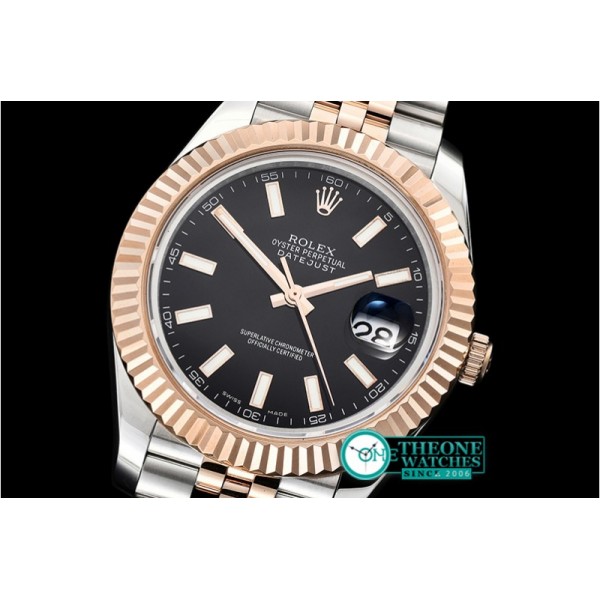 Rolex - DJ2 41mm Jub Flt RG/SS Black Stk BP A3235 Mod