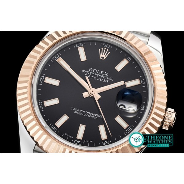 Rolex - DJ2 41mm Jub Flt RG/SS Black Stk BP A3235 Mod