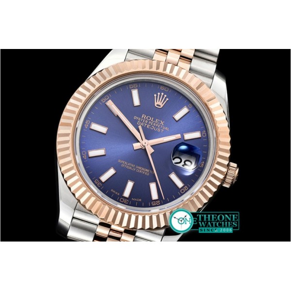 Rolex - DJ2 41mm Jub Flt RG/SS Blue Stk BP A3235 Mod