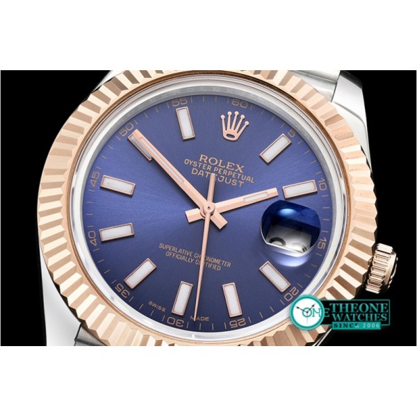 Rolex - DJ2 41mm Jub Flt RG/SS Blue Stk BP A3235 Mod