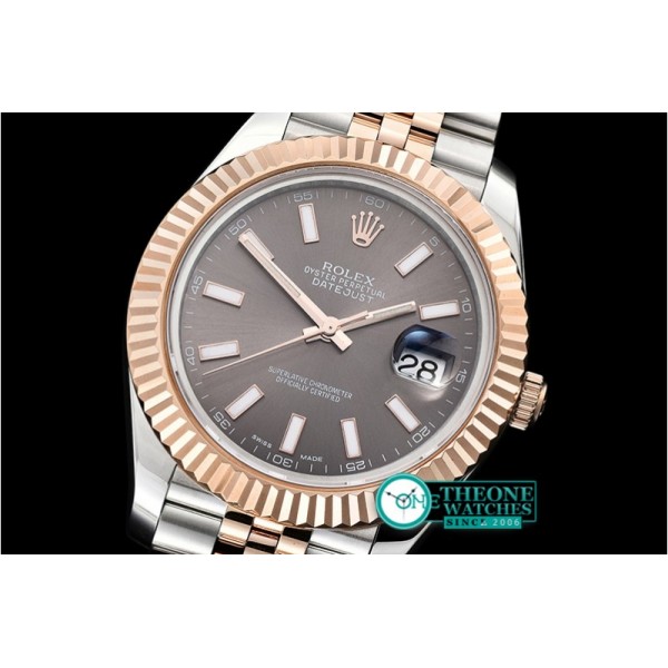 Rolex - DJ2 41mm Jub Flt RG/SS Dark Grey Stk BP A3235 Mod