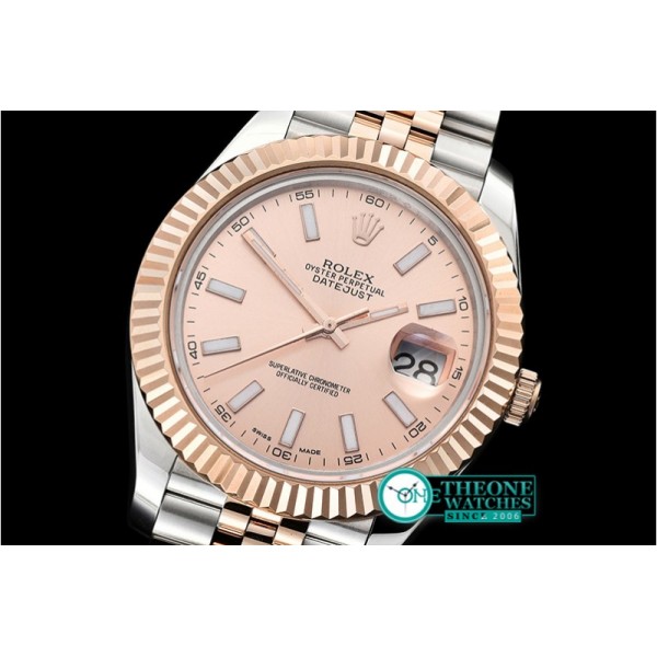 Rolex - DJ2 41mm Jub Flt RG/SS Rose Gold Stk BP A3235 Mod