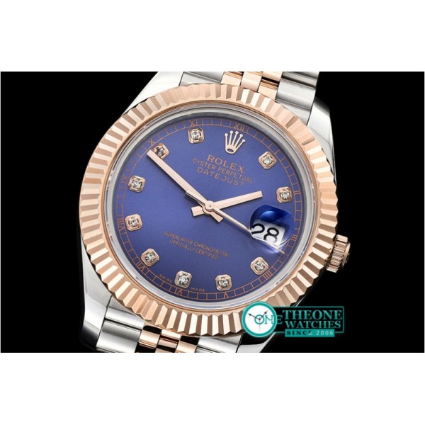 Rolex - DJ2 41mm Jub Flt RG/SS Blue Diams BP A3235 Mod