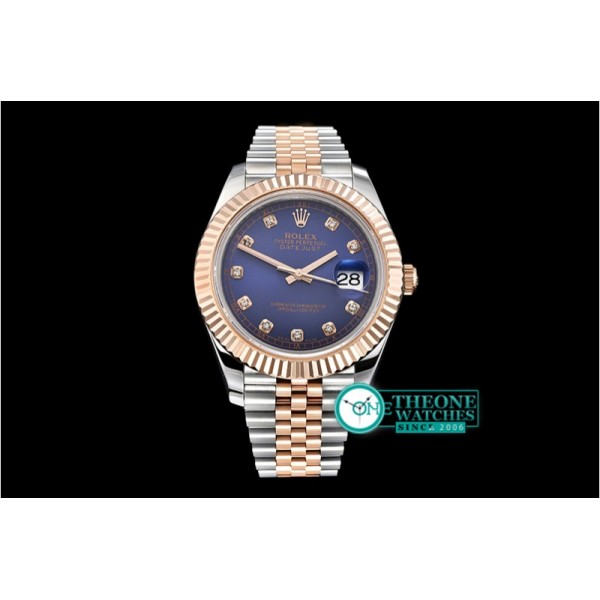 Rolex - DJ2 41mm Jub Flt RG/SS Blue Diams BP A3235 Mod