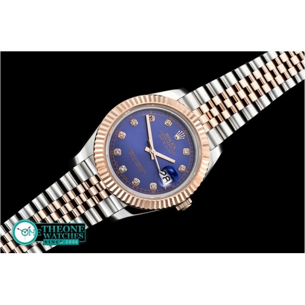 Rolex - DJ2 41mm Jub Flt RG/SS Blue Diams BP A3235 Mod