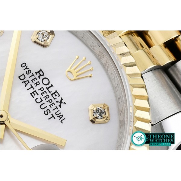 Rolex - DJ 36mm Jub Flt YG/SS White MOP Diams BP A3135 Mod