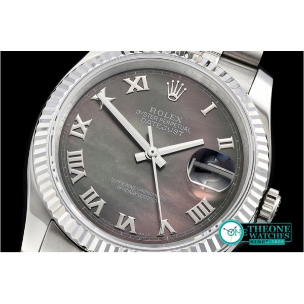 Rolex - DJ 36mm Jub Flt SS/SS Black MOP Roman BP A3135 Mod