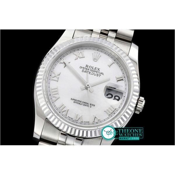 Rolex - DJ 36mm Jub Flt SS/SS White MOP Roman BP A3135 Mod