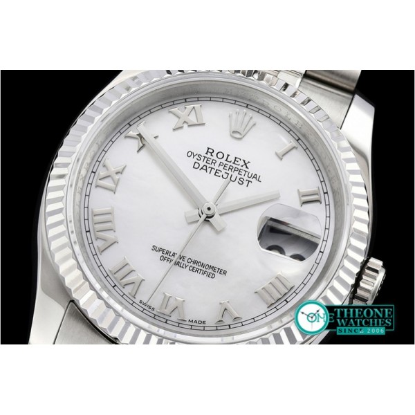 Rolex - DJ 36mm Jub Flt SS/SS White MOP Roman BP A3135 Mod