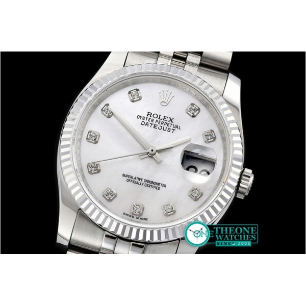 Rolex - DJ 36mm Jub Flt SS/SS White MOP Diams BP A3135 Mod