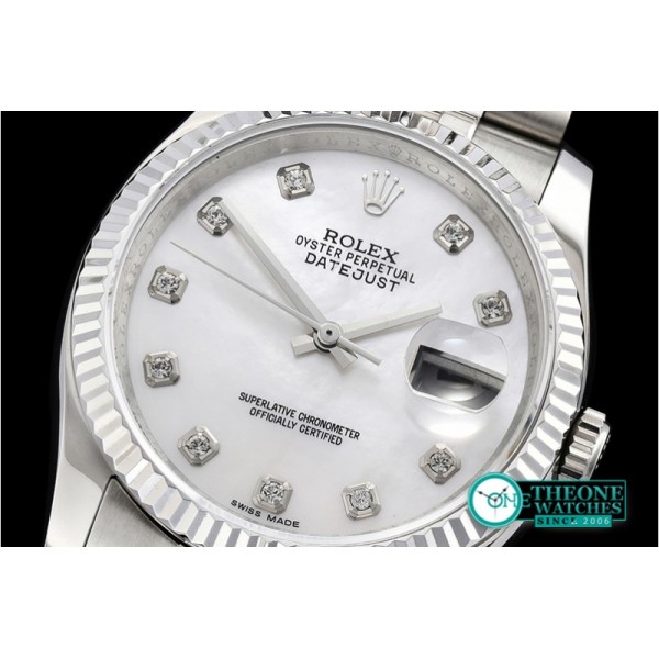 Rolex - DJ 36mm Jub Flt SS/SS White MOP Diams BP A3135 Mod