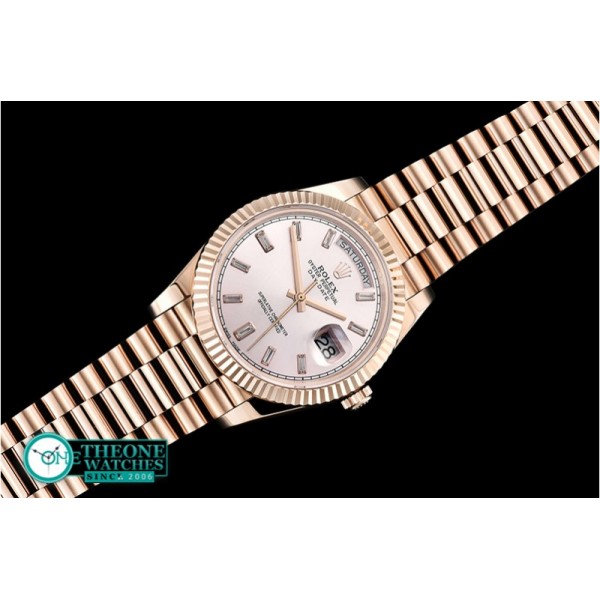 Rolex - DayDate 40mm Flt RG/RG Rose Gold Baug. Diam BP A2836