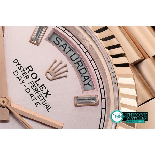 Rolex - DayDate 40mm Flt RG/RG Rose Gold Baug. Diam BP A2836