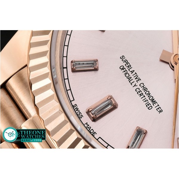 Rolex - DayDate 40mm Flt RG/RG Rose Gold Baug. Diam BP A2836