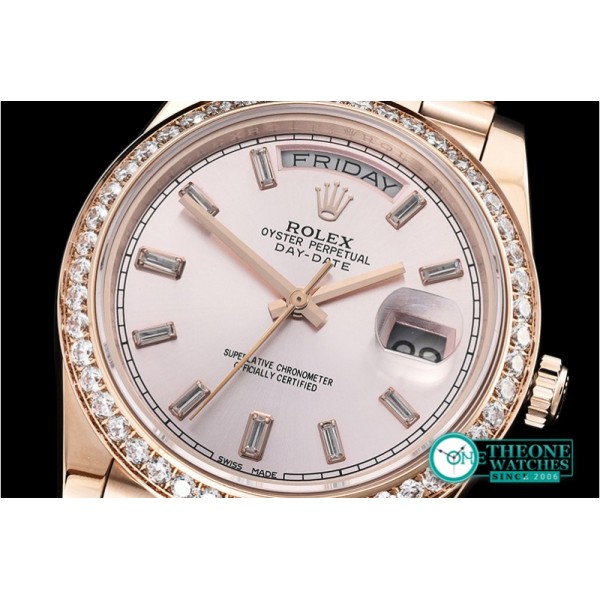 Rolex - DayDate 40mm Diam RG/RG Rose Gold Baug. Diam BP A2836