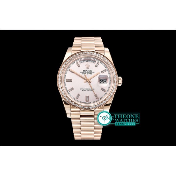 Rolex - DayDate 40mm Diam RG/RG Rose Gold Baug. Diam BP A2836