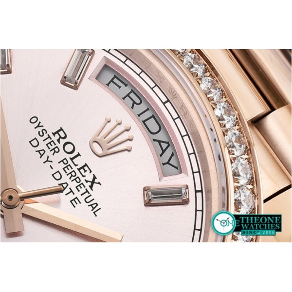 Rolex - DayDate 40mm Diam RG/RG Rose Gold Baug. Diam BP A2836