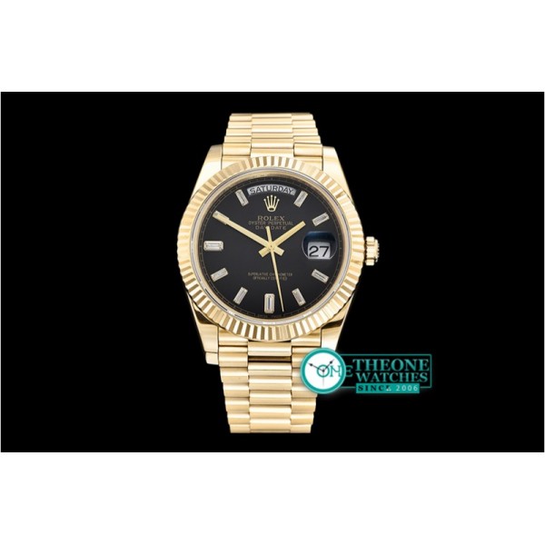 Rolex - DayDate 40mm Flt YG/YG Black Baug. Diam BP A2836