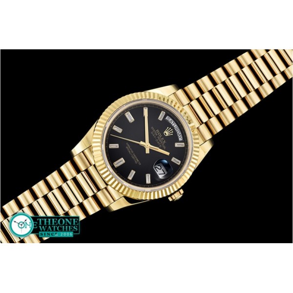 Rolex - DayDate 40mm Flt YG/YG Black Baug. Diam BP A2836