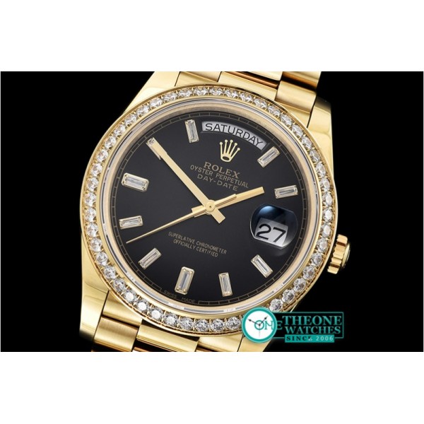 Rolex - DayDate 40mm Diam YG/YG Black Baug. Diam BP A2836