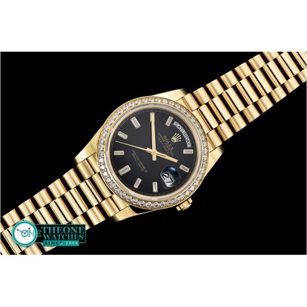 Rolex - DayDate 40mm Diam YG/YG Black Baug. Diam BP A2836