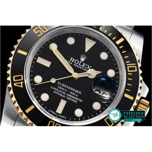 Rolex - Submariner 116613 YG/SS Black JF A3135 Mod