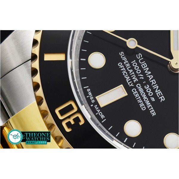 Rolex - Submariner 116613 YG/SS Black JF A3135 Mod