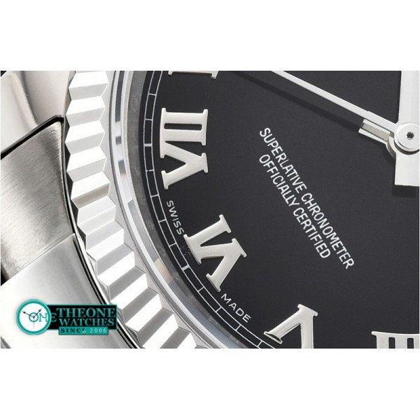 Rolex - DJ 36mm Oyst Flt SS/SS Black Roman BP A3135 Mod