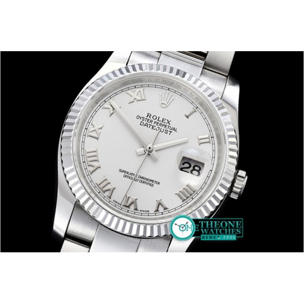 Rolex - DJ 36mm Oyst Flt SS/SS White Roman BP A3135 Mod