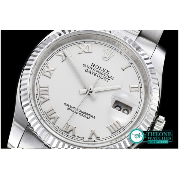 Rolex - DJ 36mm Oyst Flt SS/SS White Roman BP A3135 Mod