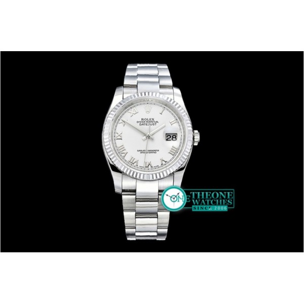 Rolex - DJ 36mm Oyst Flt SS/SS White Roman BP A3135 Mod