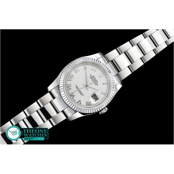 Rolex - DJ 36mm Oyst Flt SS/SS White Roman BP A3135 Mod