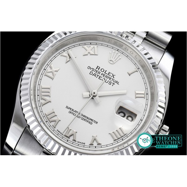 Rolex - DJ 36mm Jub Flt SS/SS White Roman BP A3135 Mod